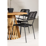 Lerret Spisebord Rundtø110**75 + Lindos Lenestol Venture Design Spisegruppe