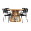 Lerret Spisebord Rundtø110**75 + Lindos Lenestol Venture Design Spisegruppe