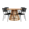 Lerret Spisebord Rundtø110**75 + Lindos Lenestol Venture Design Spisegruppe