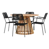 Lerret Spisebord Rundtø110**75 + Lindos Lenestol Venture Design Spisegruppe