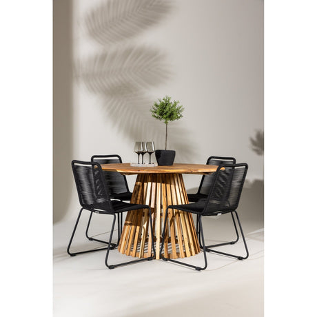Lerret Spisebord Rundtø110**75 + Lindos Venture Design Spisegruppe