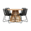 Lerret Spisebord Rundtø110**75 + Lindos Venture Design Spisegruppe