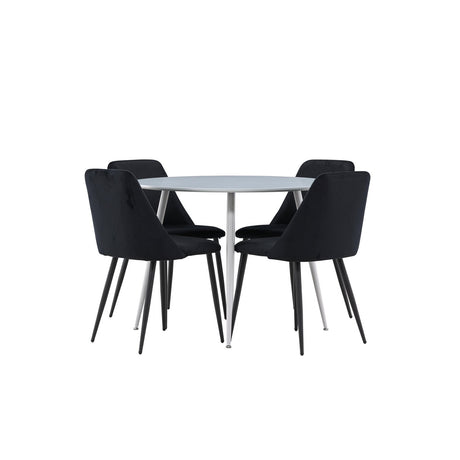 Plaza Dining Table with Night Dining Chair Venture Design Spisegruppe