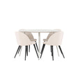 Plaza Dining Table with Velvet Dining Chair Venture Design Spisegruppe