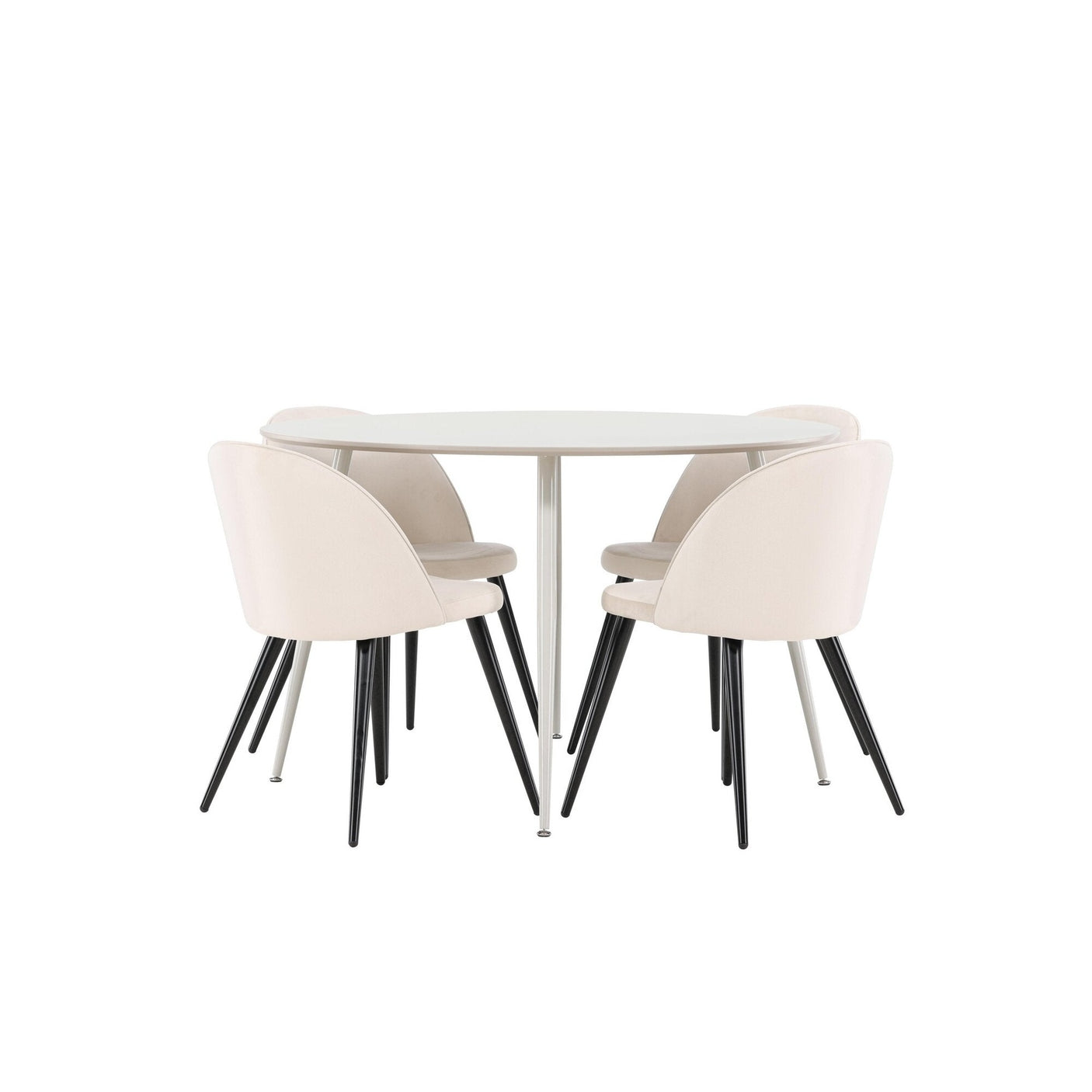 Plaza Dining Table with Velvet Dining Chair Venture Design Spisegruppe