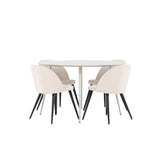 Plaza Dining Table with Velvet Dining Chair Venture Design Spisegruppe