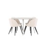 Plaza Dining Table with Velvet Dining Chair Venture Design Spisegruppe