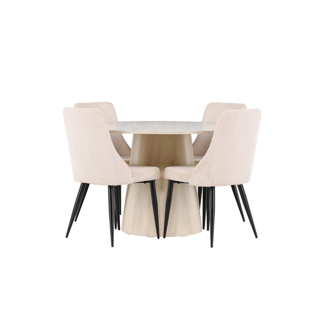 Lanzo Dining Table with Leone Dining Chair Venture Design Spisegruppe