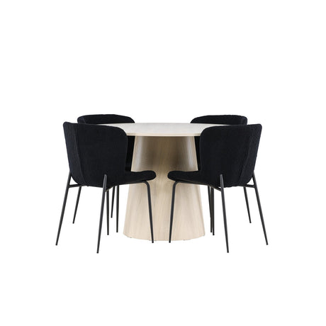 Lanzo Dining Table with Modesto Dining Chair Venture Design Spisegruppe