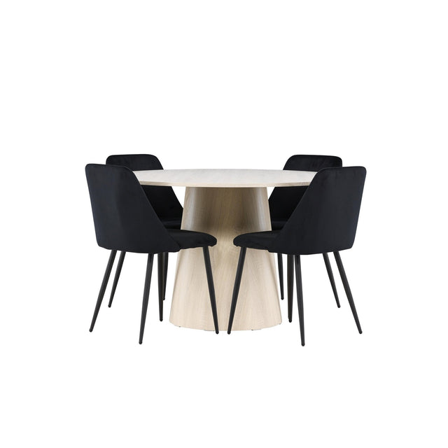 Lanzo Dining Table with Night Dining Chair Venture Design Spisegruppe
