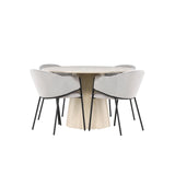 Lanzo Dining Table with Evelina Dining Chair Venture Design Spisegruppe