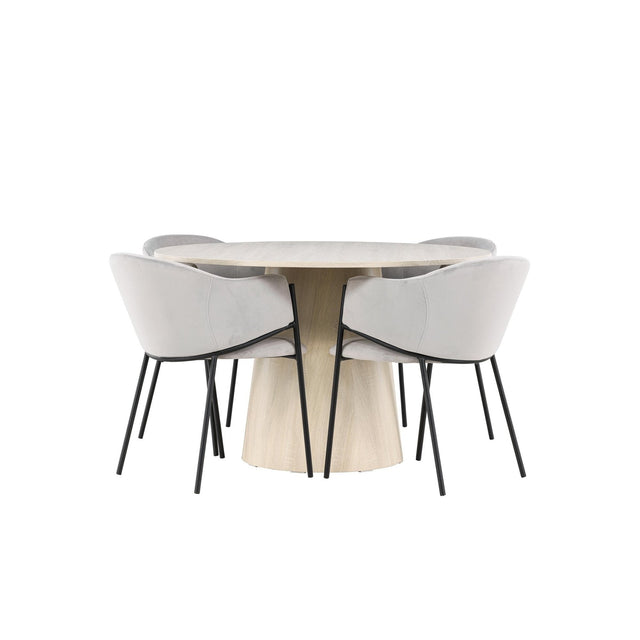 Lanzo Dining Table with Evelina Dining Chair Venture Design Spisegruppe