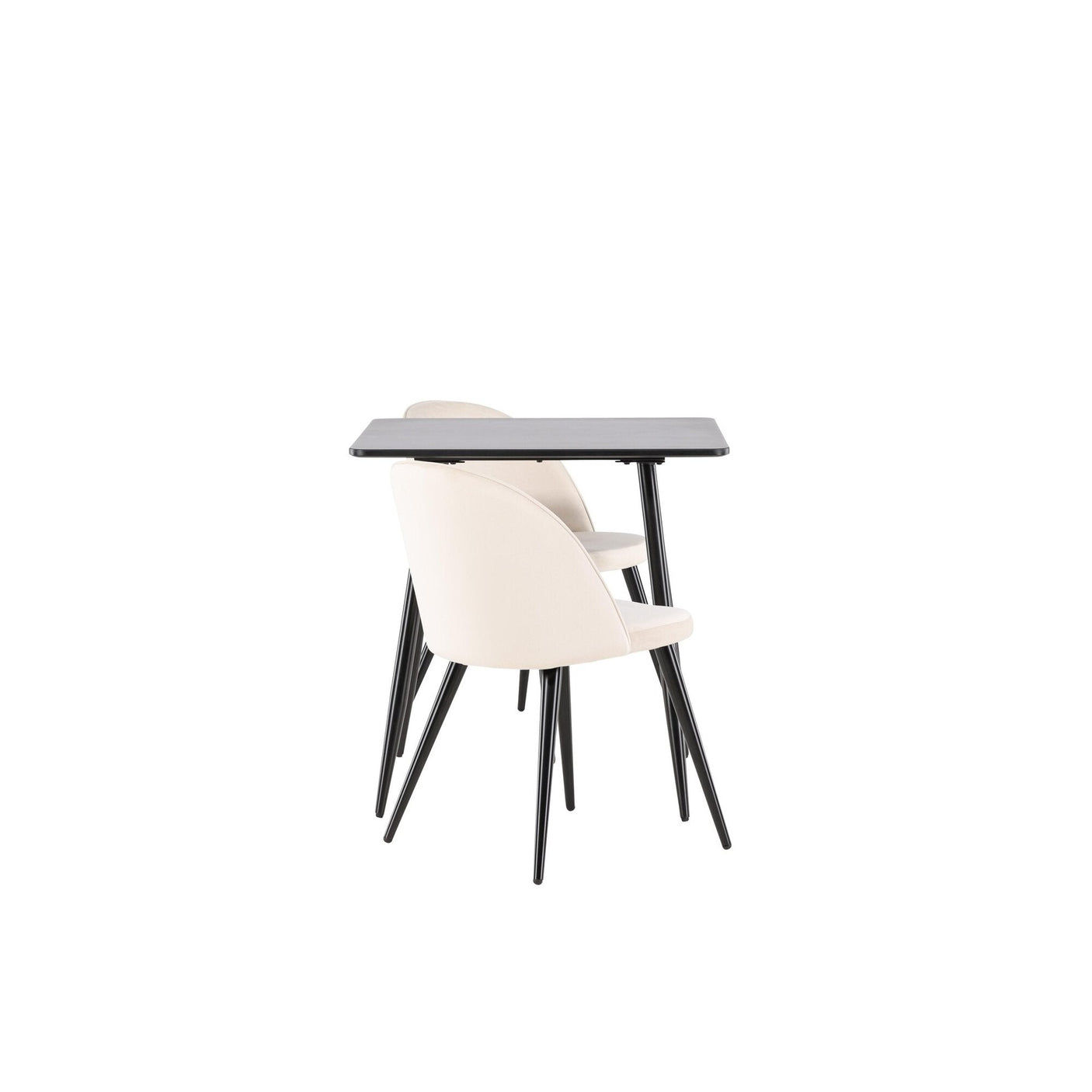 Polar Dining Table with Velvet Dining Chair Venture Design Spisegruppe