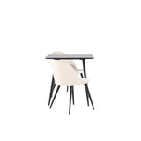 Polar Dining Table with Velvet Dining Chair Venture Design Spisegruppe