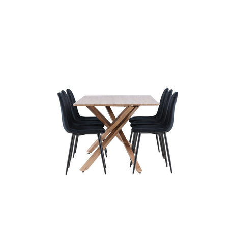 Piazza Dining Table with Polar Dining Chair Venture Design Spisegruppe
