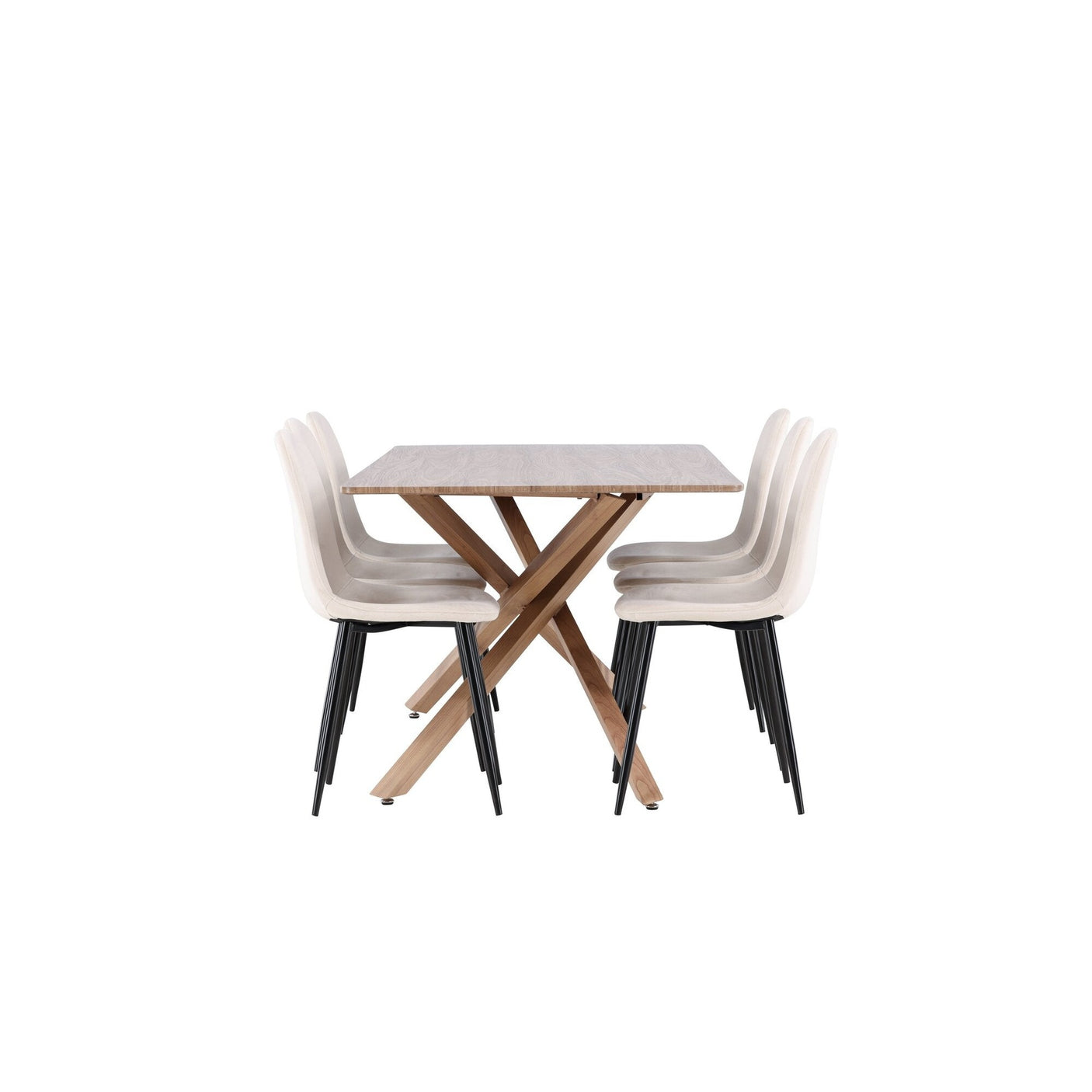 Piazza Dining Table with Polar Dining Chair Venture Design Spisegruppe