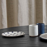 GRAINY Lunsjplaten i keramikk - ø21 cm - sand/blå Nordal TABLEWARE