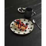 GRAINY Lunsjplaten i keramikk - ø21 cm - sand/blå Nordal TABLEWARE