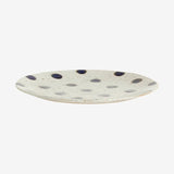 GRAINY Lunsjplaten i keramikk - ø21 cm - sand/blå Nordal TABLEWARE