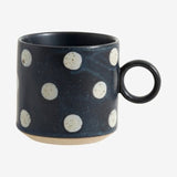 GRAINY keramiske krukker m/hank - h8 cm - mørkblå/sand Nordal TABLEWARE