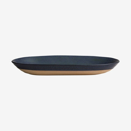 GRAINY keramisk serveringsplate - l39 cm - mørkblå Nordal TABLEWARE