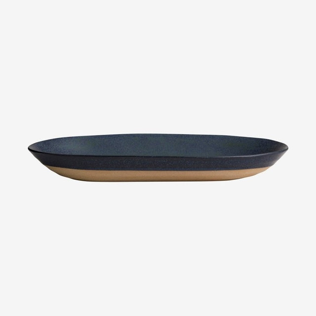GRAINY keramisk serveringsplate - l39 cm - mørkblå Nordal TABLEWARE