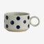 GRAINY keramisk tekopp m/hank - h5,5 cm - sand/mørkblå Nordal TABLEWARE