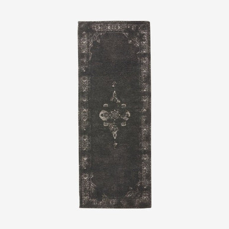 GRAND vevd bomullsdekk, 75x200 - mørkgrå/sort Nordal CARPETS
