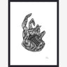 HAND illustrasjon i blekk med ramme - 40x30 cm - svart/hvitt Nordal POSTERS