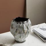 HENRY keramikkvas h25,5 cm - brun/hvit/grønn Nordal VASEBOWL