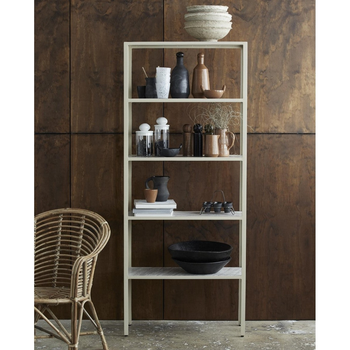 JUNGO reol i jern og marmor - 180x75 cm - sand Nordal CABINETS
