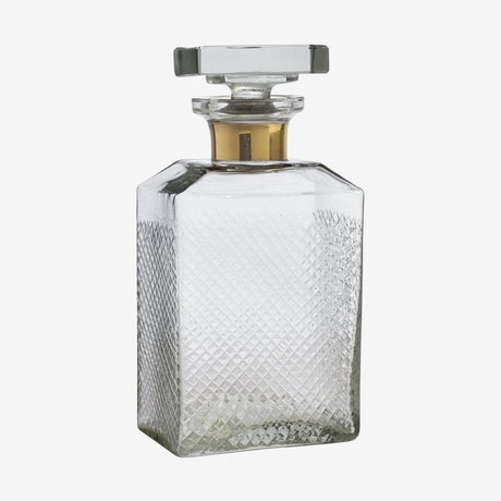Karaffel i håndledd glass - h23 cm - gull finish - klar Nordal GLASS/JUGS