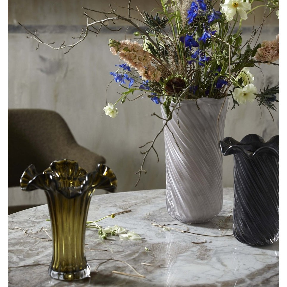 KORO vase, glass - grå Nordal VASEBOWL