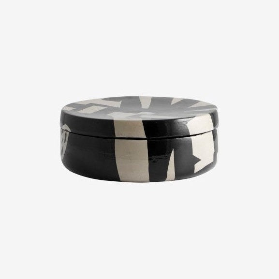 LIPSI lagring med lokk - svart/sand Nordal DECO ITEMS