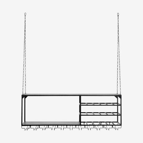 LOFT kjøkkenhylle i jern t/heng - 120x30 cm - sort Nordal SHELVES