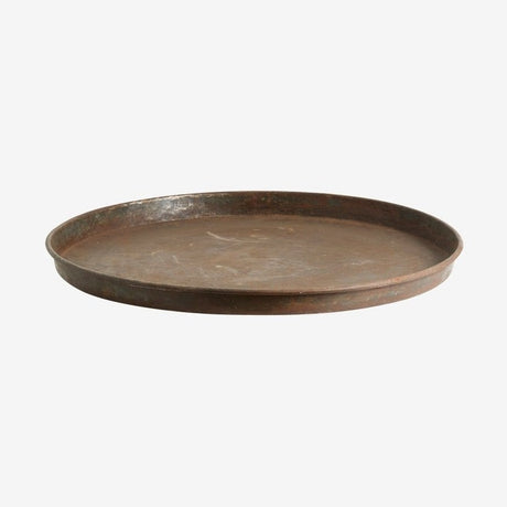 LOMBOK plate i jern, L, antikk - sølv finish Nordal TRAYETAGER