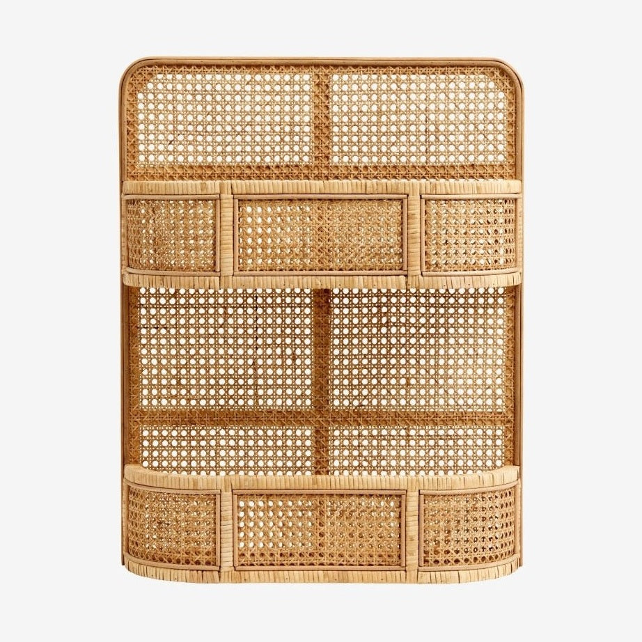 LUCCA hylle i rattan med flet - 70x55 cm - natur Nordal HYLDE+KNAG