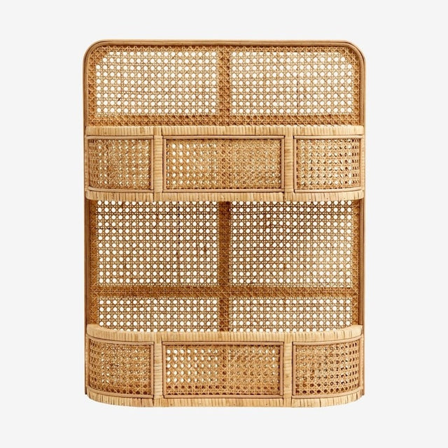 LUCCA hylle i rattan med flet - 70x55 cm - natur Nordal HYLDE+KNAG