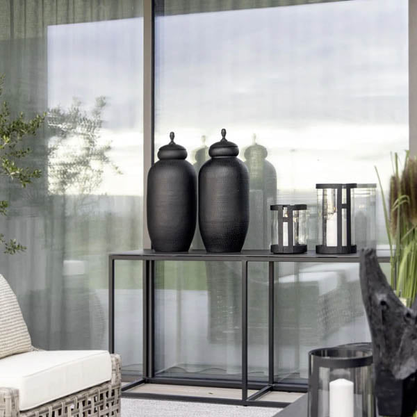 SANTINO OUTDOOR Lykt 35cm Artwood Lanterne og lysglass