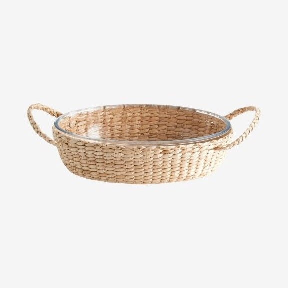 MACE ovnfast plate i glass m/korg, rundt Nordal TABLEWARE