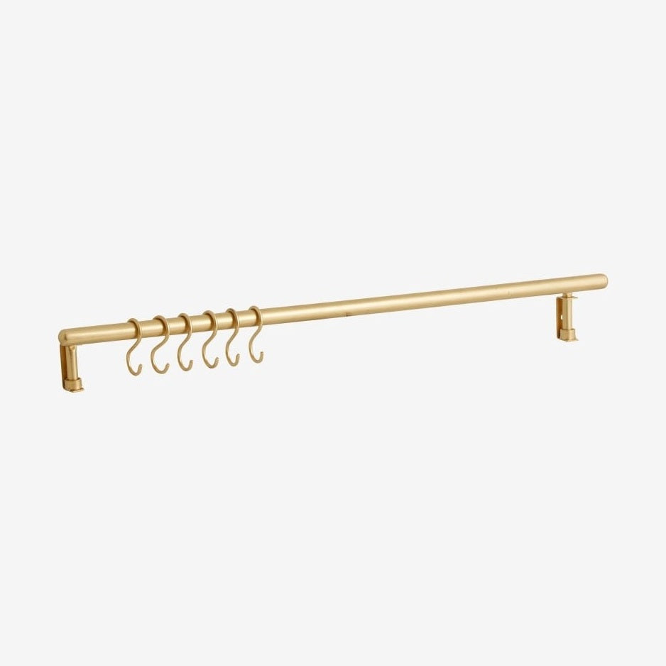 MALO-hylle med 6 kroker - messing Nordal SHELVES