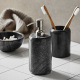MARBLE skål i marmor - ø13 cm - svart/grå Nordal BATHROOM A