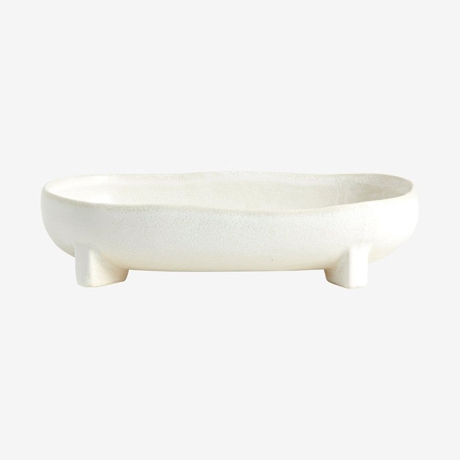 PEMBA keramisk tallerken - stor - 28x17 cm - offwhite Nordal TABLEWARE