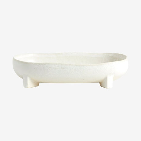 PEMBA keramisk tallerken - stor - 28x17 cm - offwhite Nordal TABLEWARE