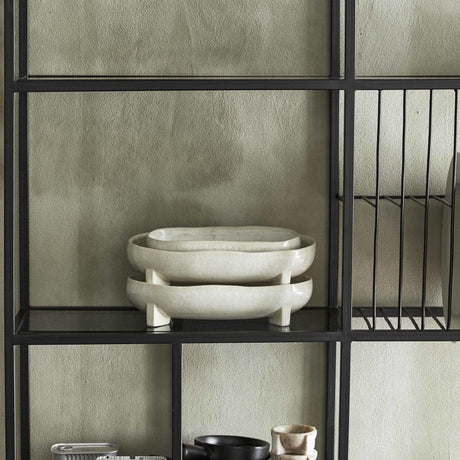 PEMBA keramisk tallerken - stor - 28x17 cm - offwhite Nordal TABLEWARE