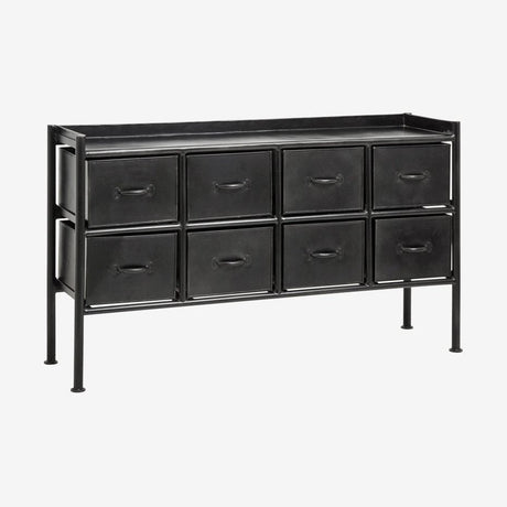 PORTLAND jernskål m/8 skuffer - 66x116 cm - sort Nordal CONSOLES