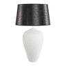 Bordlampe: FLORENCE bordlampe hvit metall SHADE CYLINDER LEATHER BLACK - Medium - 82-60002-39 fra Artwood - Bildenr: 1