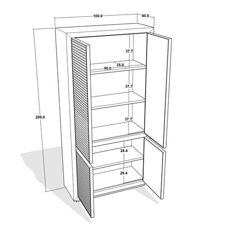 HAYDEN skap i eikefiner Artwood Vitrineskap