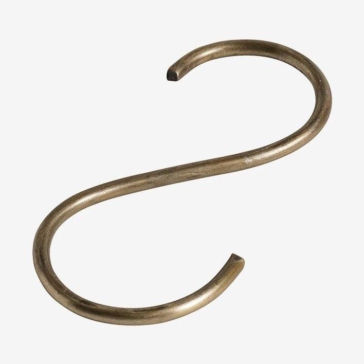 S-krok for håndklærstang - slim - messing Nordal SINGLEHOOK