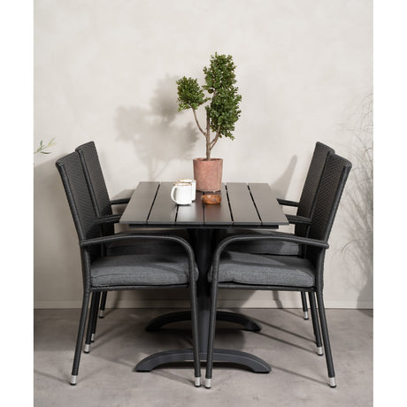 Denver Café Bord 120*70 + Anna Armstol Venture Design Spisegruppe